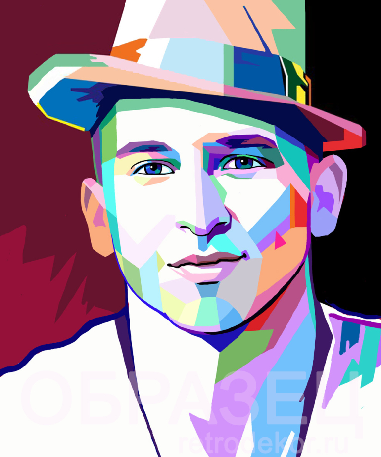 Модный и стильный Поп Арт портрет по фото в стиле Wpap