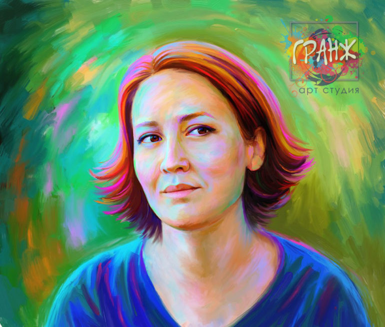 Креативный Art Brush портрет по фото для руководителя женщины…